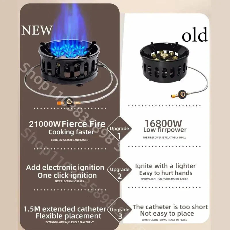 Camping Stove Foldable Stainless Steel & Copper Burners