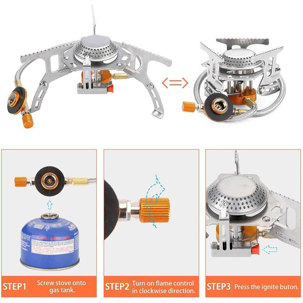Camping Stove Set Lightweight Anodized Aluminum Foldable Handles