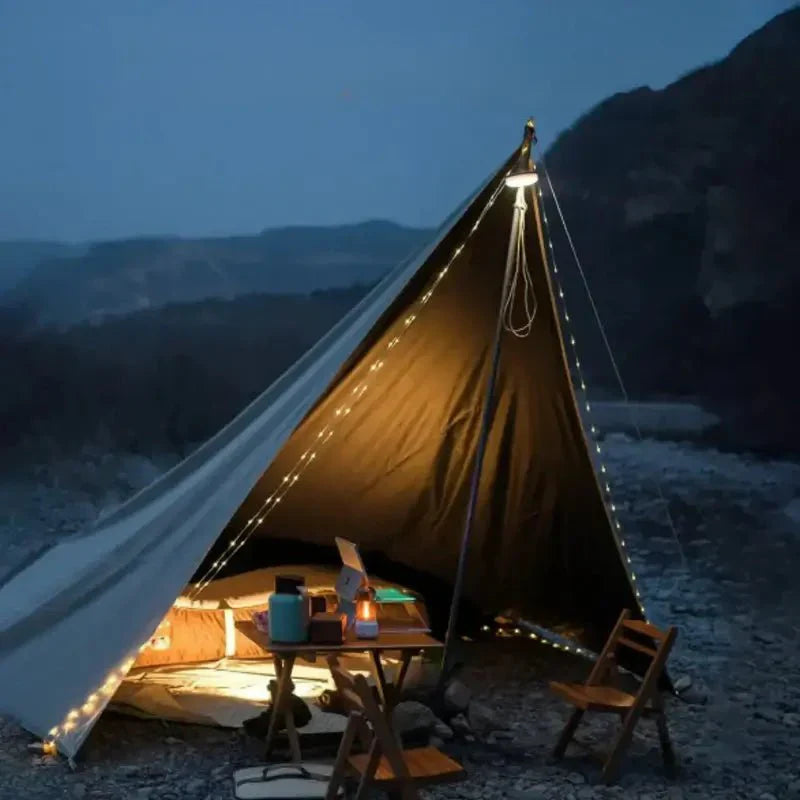 Camping String Lights Retractable 10m Waterproof Magnetic Clips