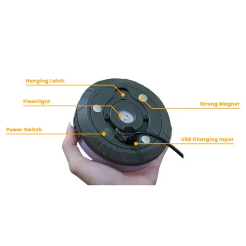 Camping String Lights Retractable 10m Waterproof Magnetic Clips