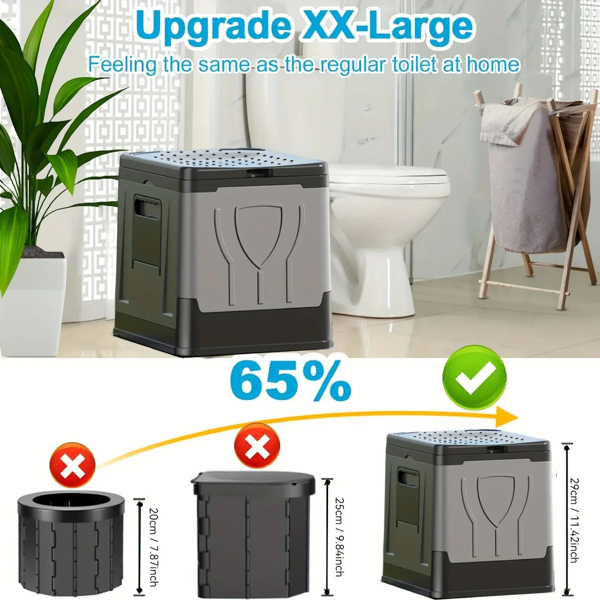 Camping Toilet Extra-Large Foldable With Lid