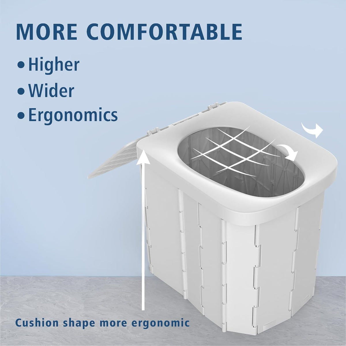 Camping Toilet Foldable ABS Plastic 400 Lb Capacity