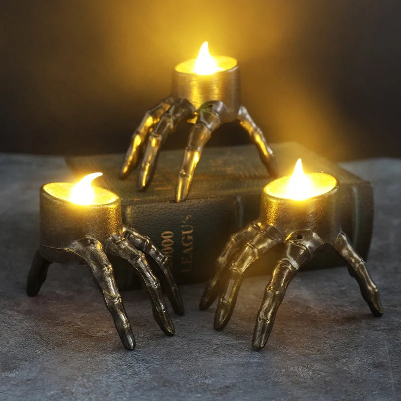 Candle Flameless LED Skeleton Hand & Skull