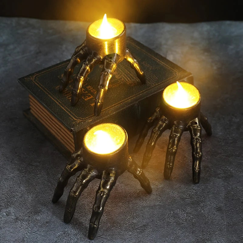 Candle Flameless LED Skeleton Hand & Skull
