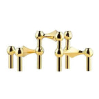 Candle Holder Geometric Polished Metal For Standard Tapers