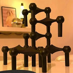 Candle Holder Geometric Polished Metal For Standard Tapers