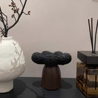 Candle Holder Handcrafted Textured Cement & Wood