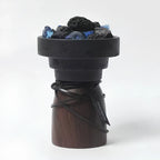 Candle Holder Handcrafted Textured Cement & Wood