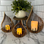 Candle Holder Handcrafted Wood Teardrop DIY Assembly