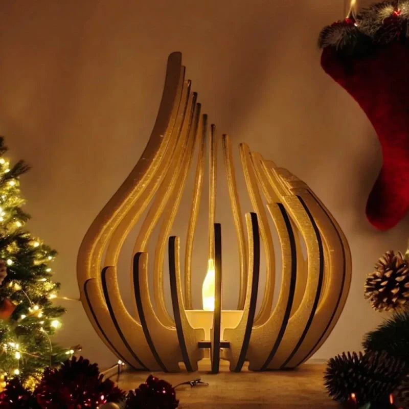 Candle Holder Handcrafted Wood Teardrop DIY Assembly