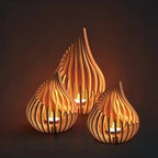 Candle Holder Handcrafted Wood Teardrop DIY Assembly