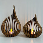 Candle Holder Handcrafted Wood Teardrop DIY Assembly