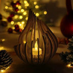 Candle Holder Handcrafted Wood Teardrop DIY Assembly