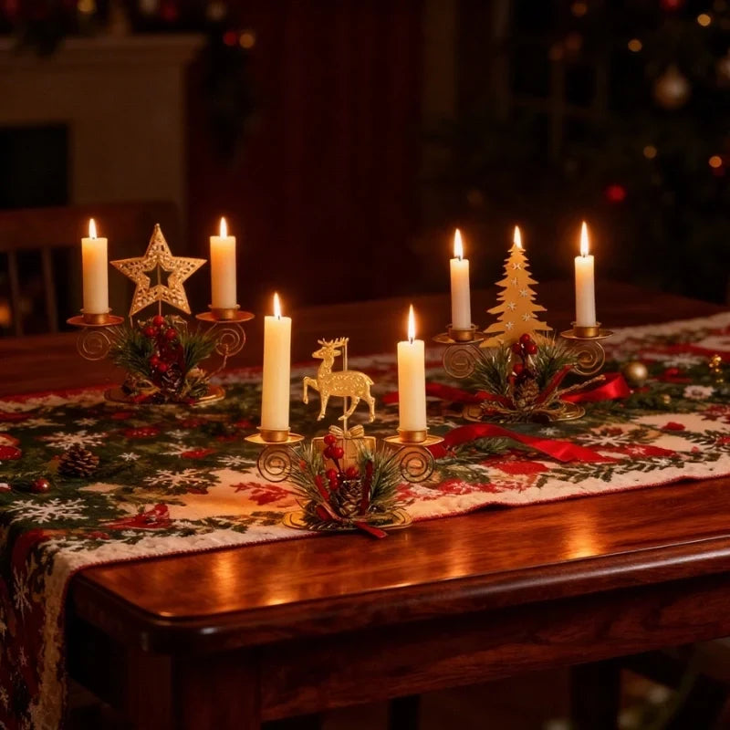 Candle Holder Iron Christmas Motifs For Taper Candles