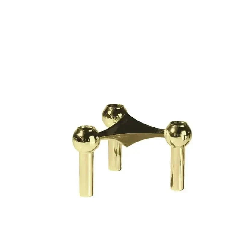 Candle Holder Molecule-Inspired Sculptural Metal Finish