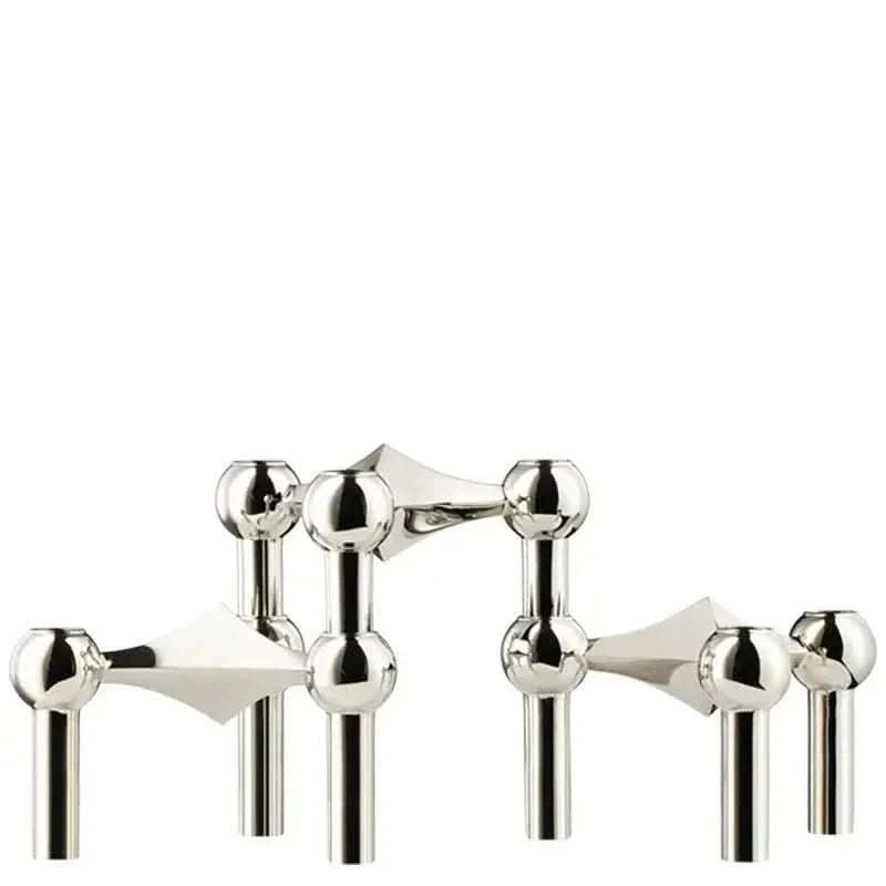 Candle Holder Molecule-Inspired Sculptural Metal Finish