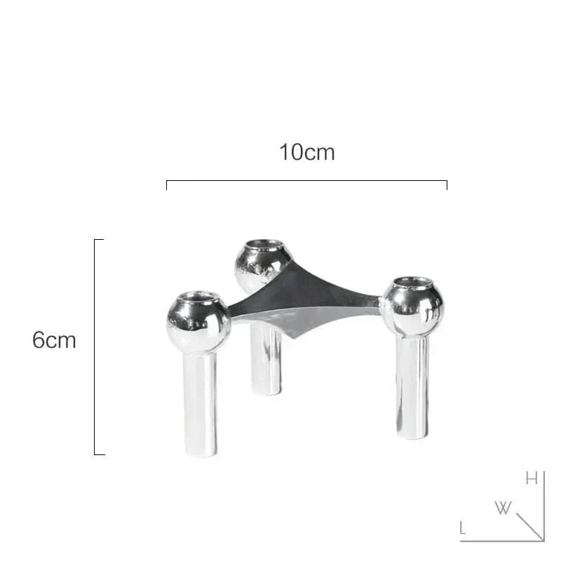 Candle Holder Molecule-Inspired Sculptural Metal Finish
