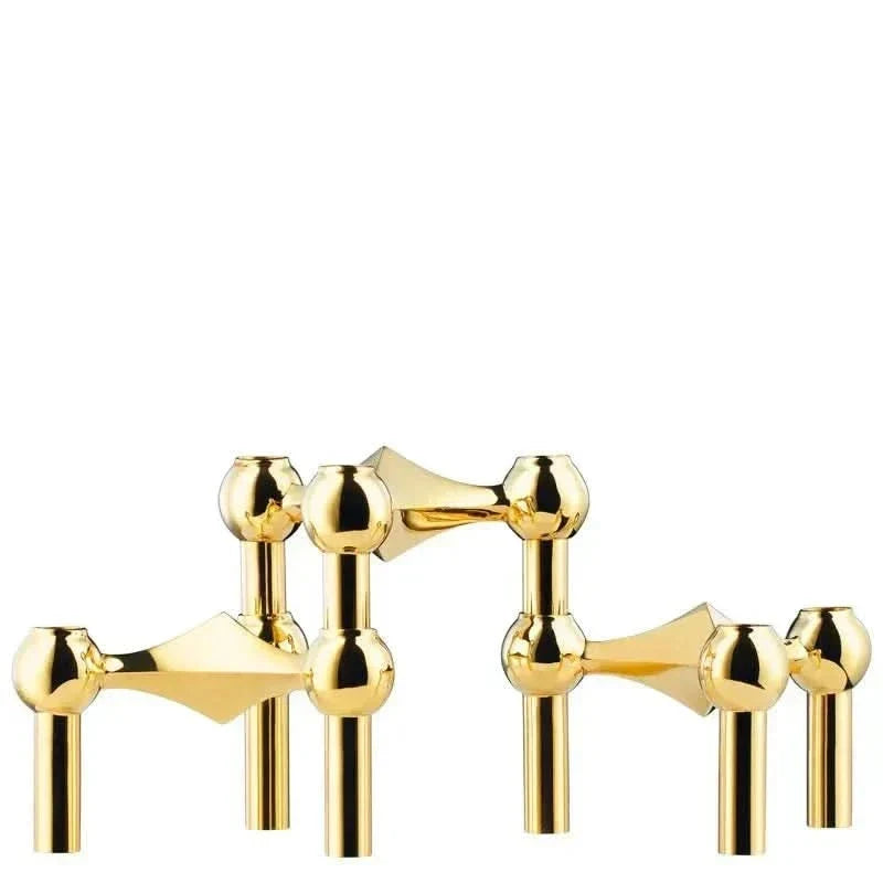 Candle Holder Molecule-Inspired Sculptural Metal Finish