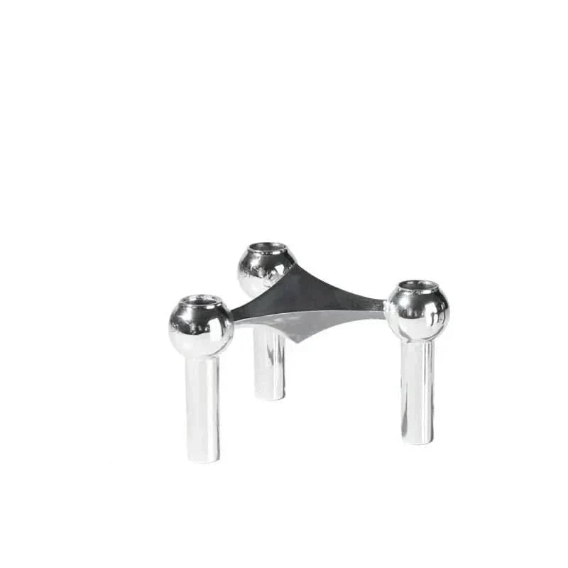 Candle Holder Molecule-Inspired Sculptural Metal Finish