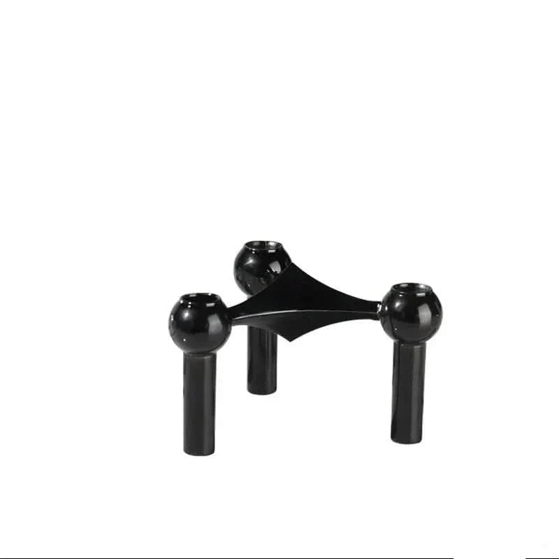 Candle Holder Molecule-Inspired Sculptural Metal Finish