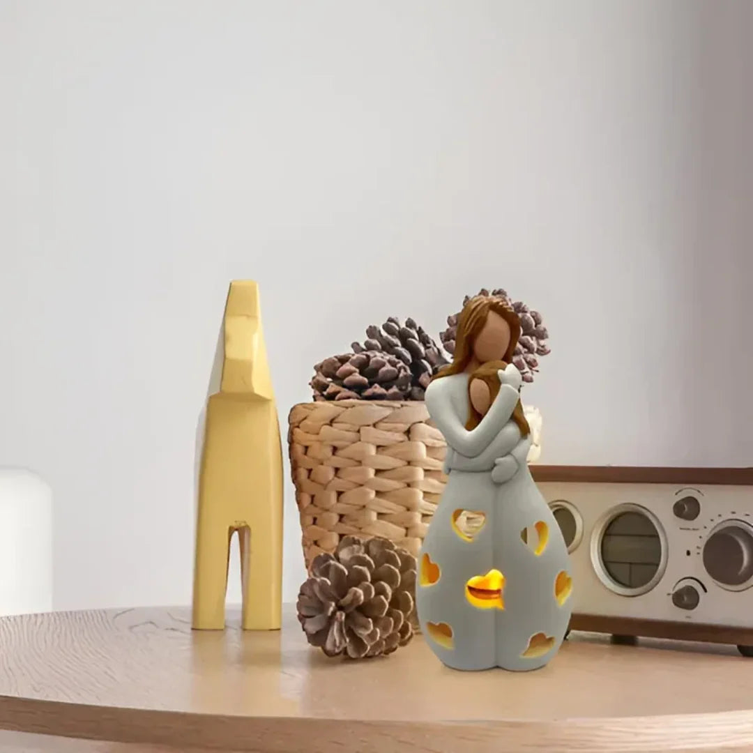 Candle Holder Mother & Daughter Sculptural Figurine