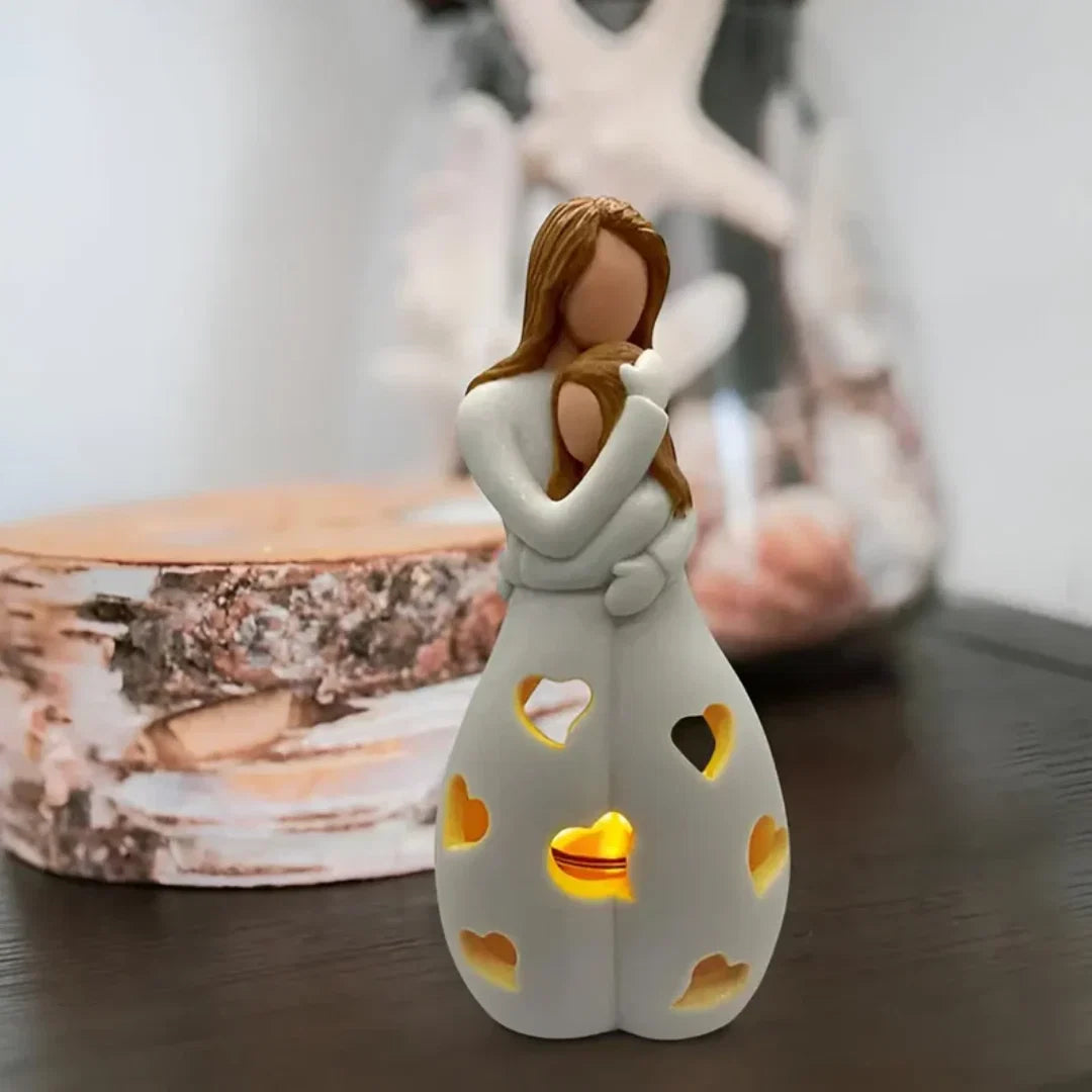 Candle Holder Mother & Daughter Sculptural Figurine
