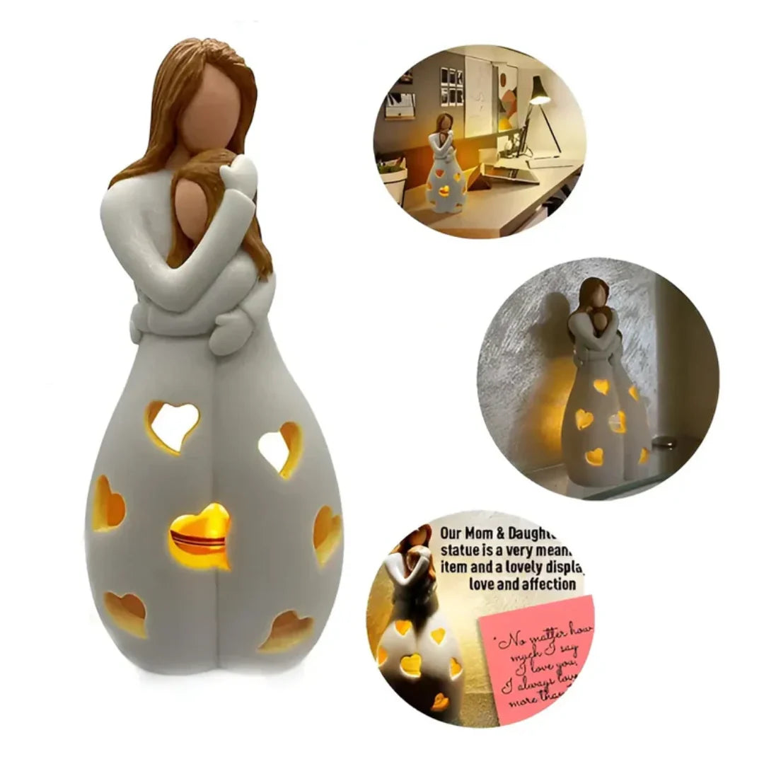 Candle Holder Mother & Daughter Sculptural Figurine