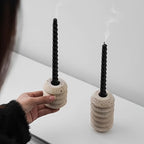 Candle Holder Polished Marble Roman-Inspired