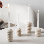 Candle Holder Polished Marble Roman-Inspired