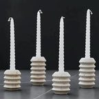 Candle Holder Polished Marble Roman-Inspired