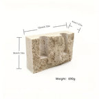 Candle Holder Rectangular Marble Look Two-Hole