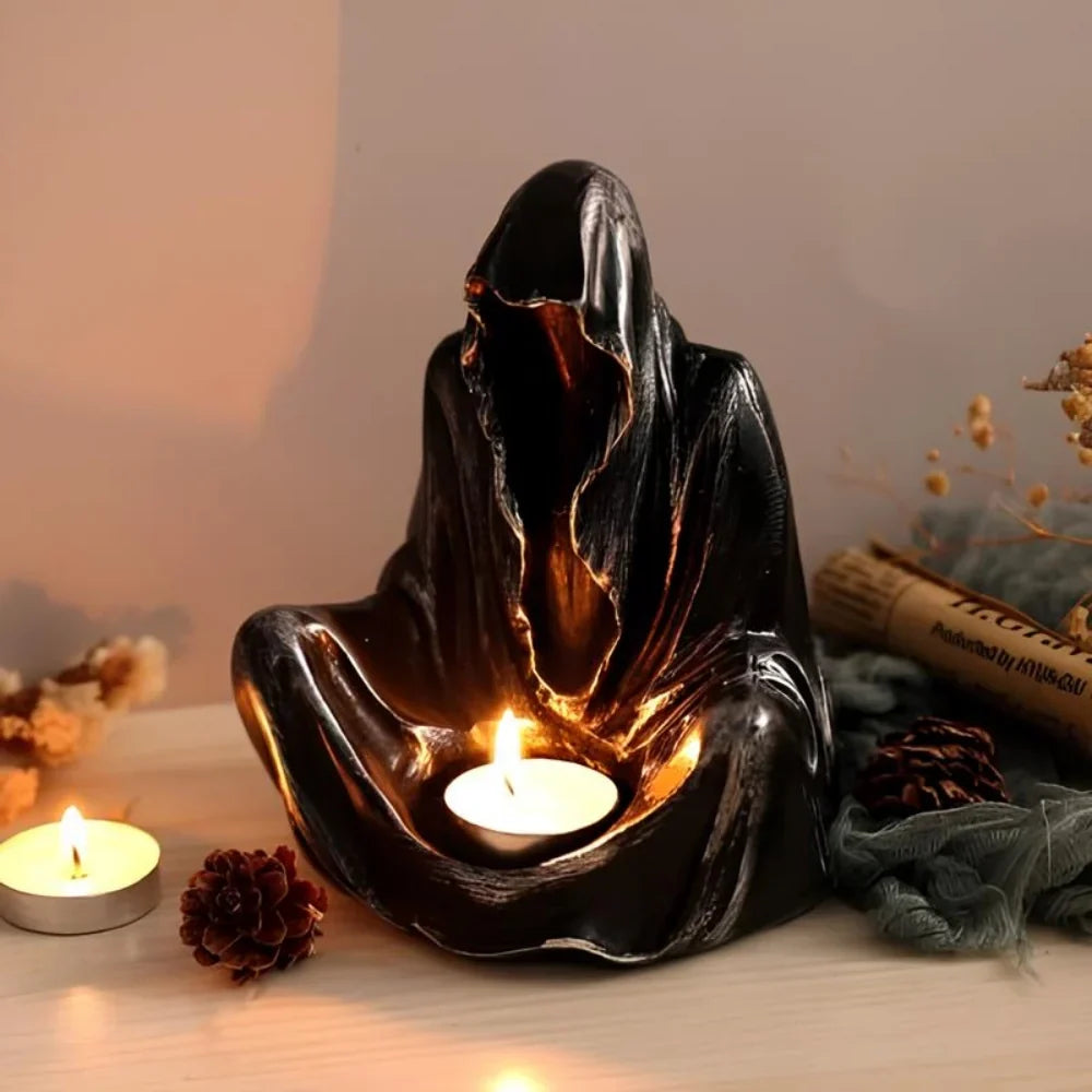 Candle Holder Resin Gothic Sculpted Fits Cup Candles