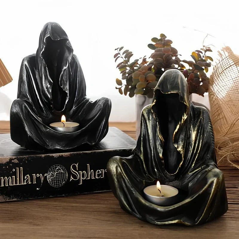 Candle Holder Resin Gothic Sculpted Fits Cup Candles