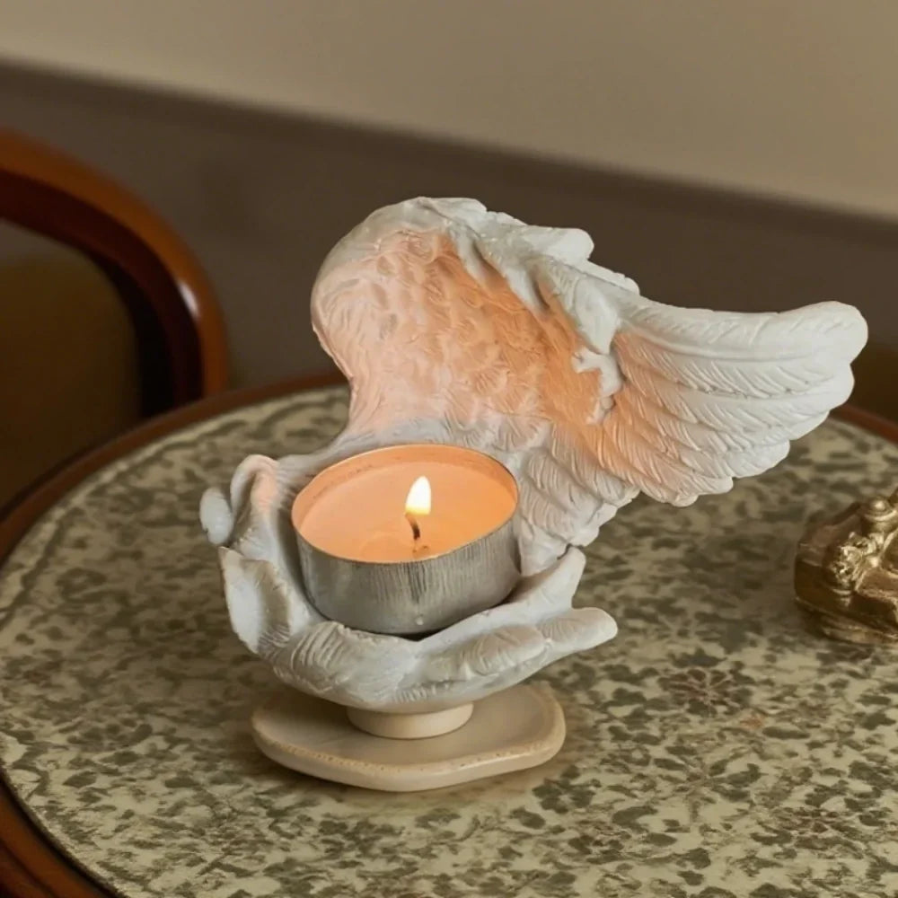 Candle Holder Resin Wing Design Ambient Glow