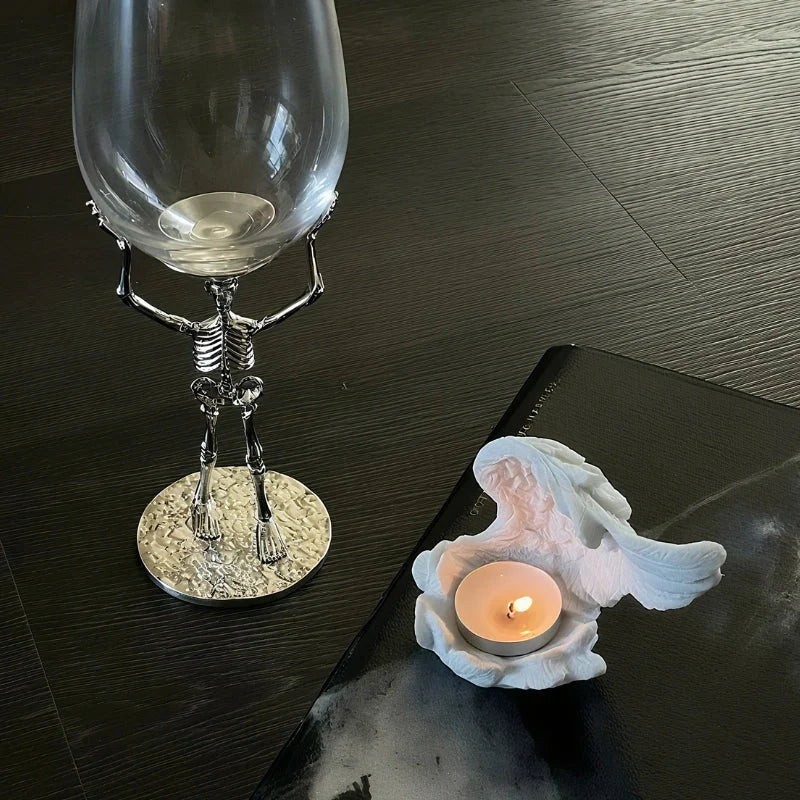 Candle Holder Resin Wing Design Ambient Glow