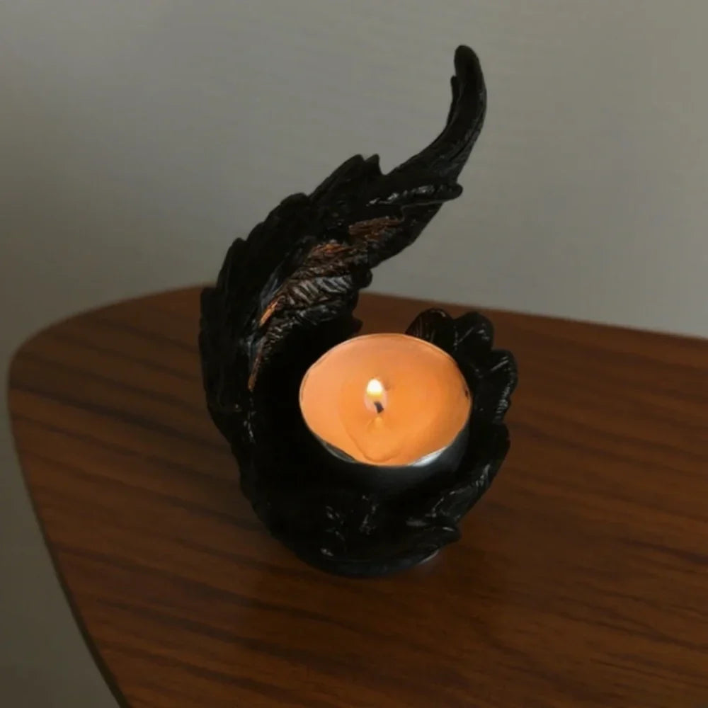 Candle Holder Resin Wing Design Ambient Glow