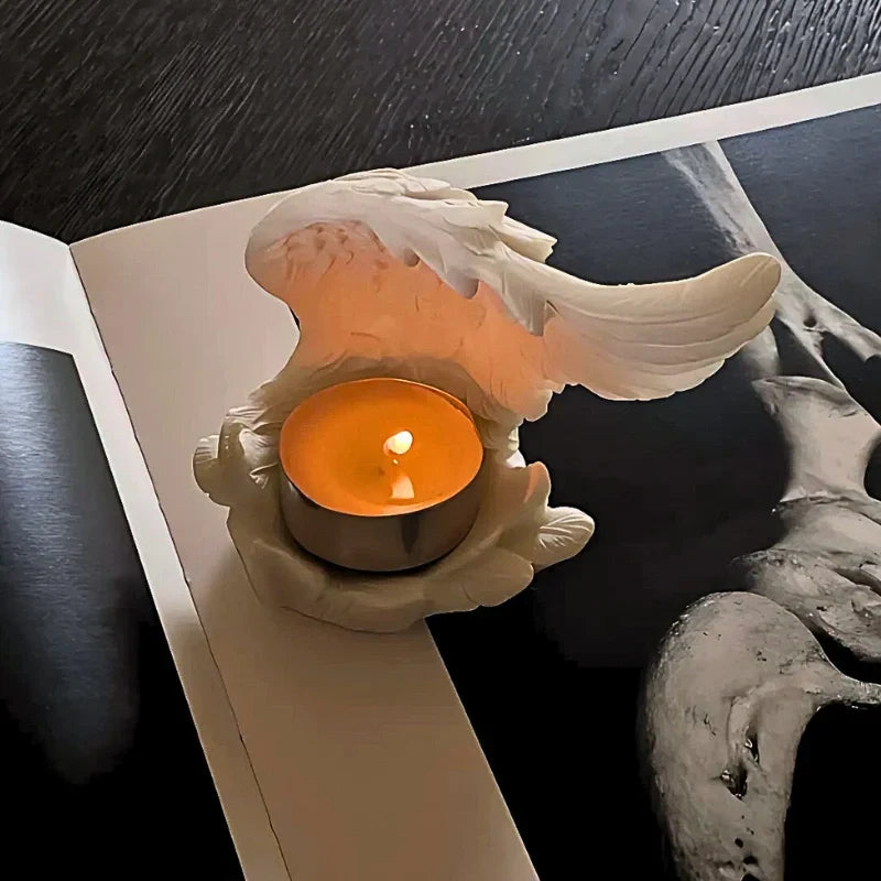 Candle Holder Resin Wing Design Ambient Glow
