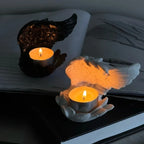 Candle Holder Resin Wing Design Ambient Glow