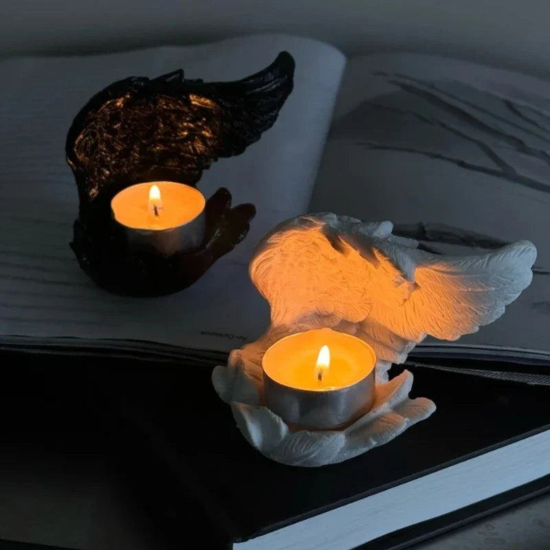 Candle Holder Resin Wing Design Ambient Glow