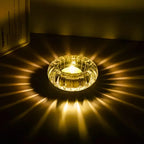Candle Holder Rippled Glass Compact Tabletop