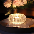 Candle Holder Rippled Glass Compact Tabletop