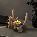 Candle Holder Sculptural Antler Resin Compact