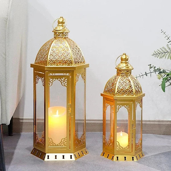 Candle Lantern Set Moroccan-Inspired Warm Ambient Lighting