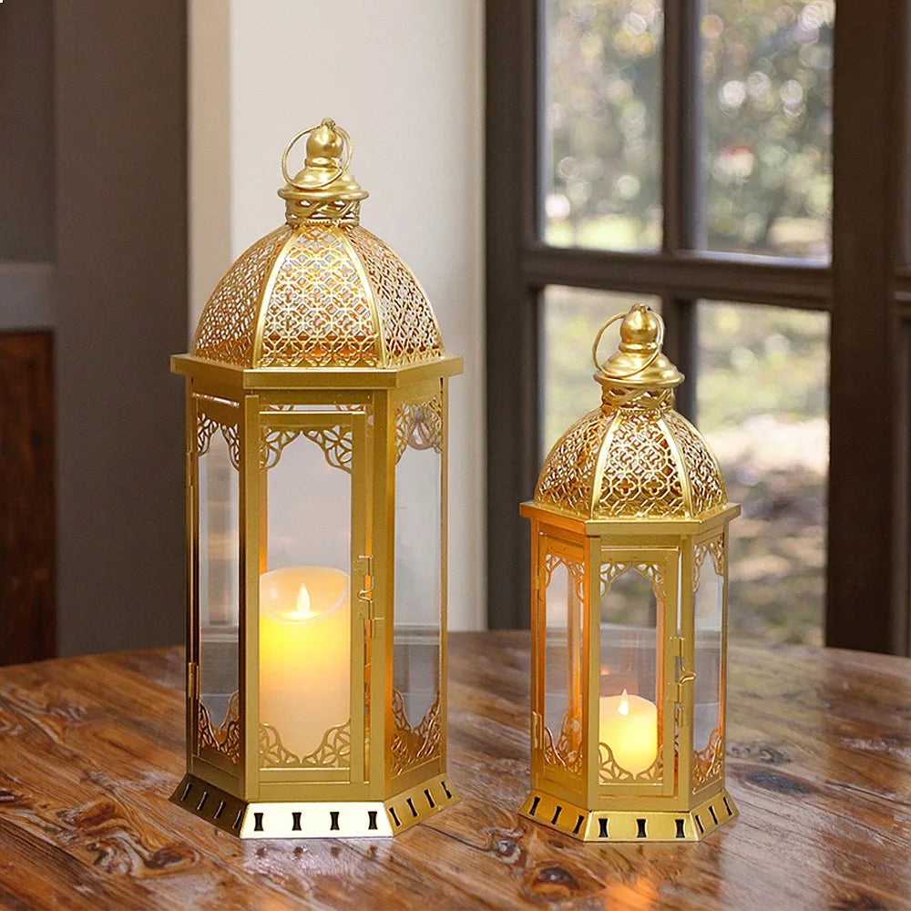 Candle Lantern Set Moroccan-Inspired Warm Ambient Lighting