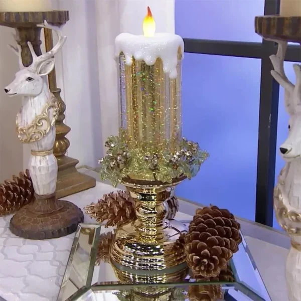 Candle Liquid Motion Spinning Glitter USB Or AAA Batteries