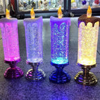 Candle Liquid Motion Spinning Glitter USB Or AAA Batteries