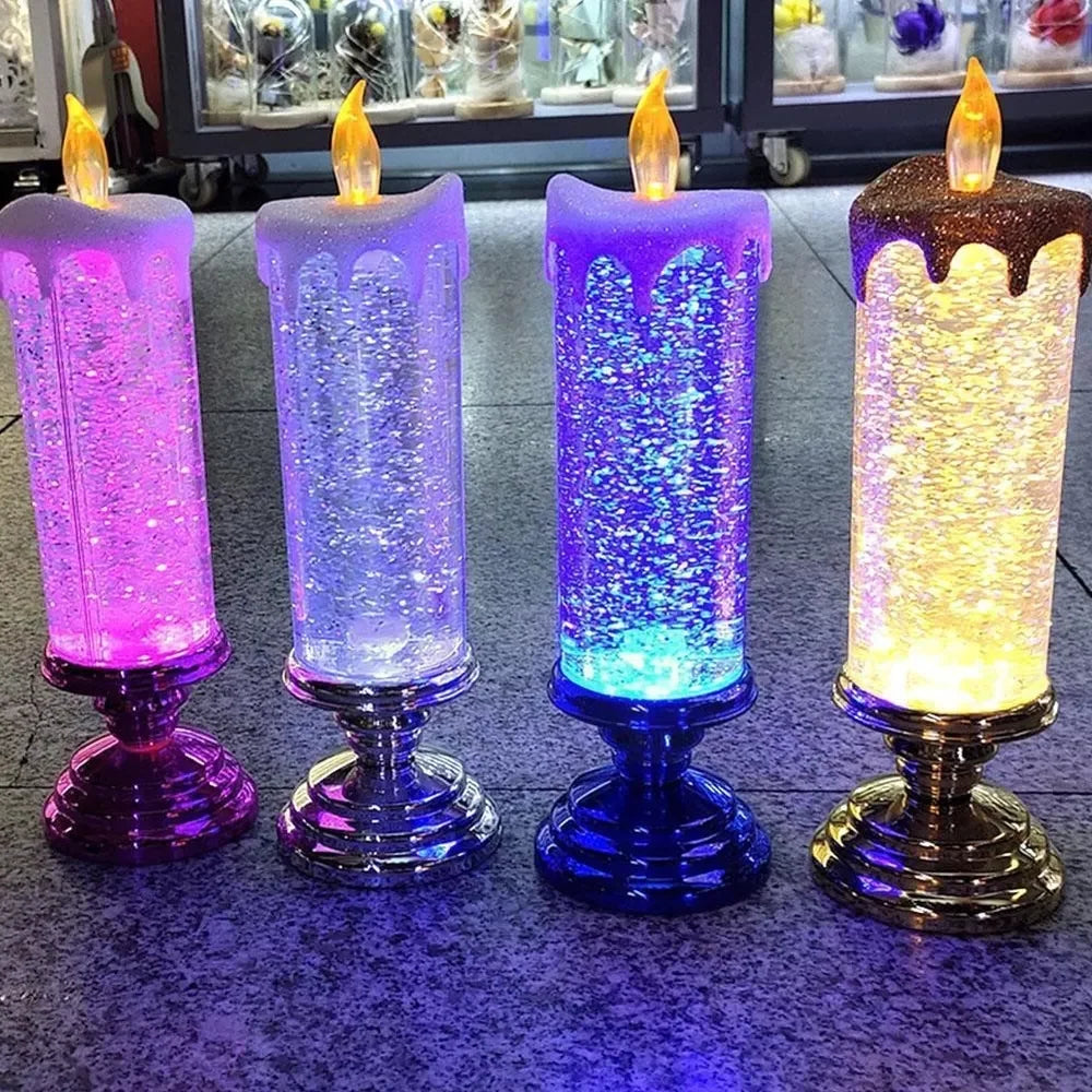 Candle Liquid Motion Spinning Glitter USB Or AAA Batteries