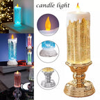 Candle Liquid Motion Spinning Glitter USB Or AAA Batteries