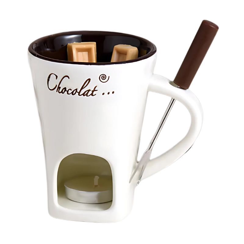 Candle-Powered Dishwasher-Safe Ceramic Fondue Set (2-Pack)