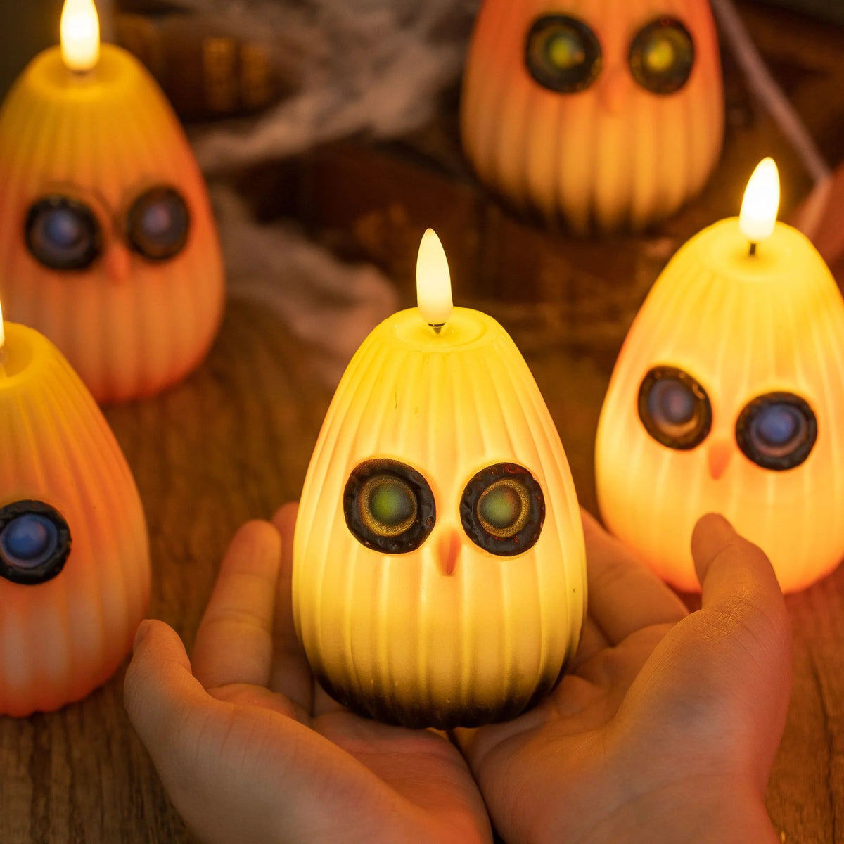 Candle Pumpkin Design Flameless LED & Battery Operated